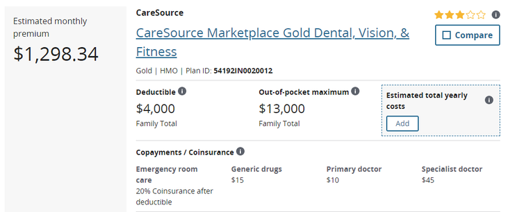 Health Insurance Cost for Married 40 Year Old